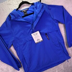 NWT Against The Elements Mens Anorak M Royal Blue Wind Resistant Hooded Jacket‎